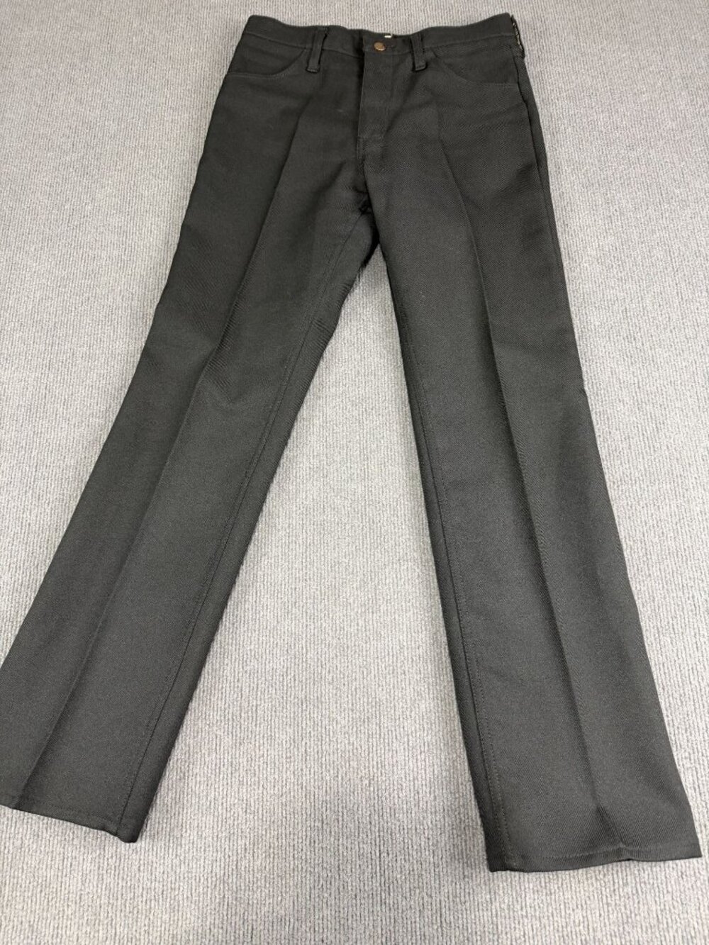 Wrangler Mens Black Flat Front Straight Leg  Pants 32x32